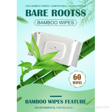 Toallitas húmedas de bambú biodegradables húmedas desechables